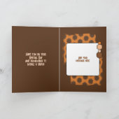 誕生日素晴らし伯父フォトブラウン カード (内部)