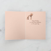 誕生日素晴らし孫おもしろいキリン動物 カード (内部)