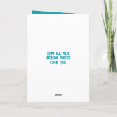 誕生日素晴らし息子の義理の写真ターコイズブラウン カード (裏面)