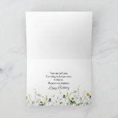 誕生日素朴バーンウッドと野草花 カード (内部)