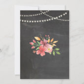 誕生日素朴ピンクフローラかわいらし招待状 招待状 (裏面)