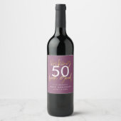 誕生日紫と金ゴールドシンプルエレガントモダン ワインラベル (正面)