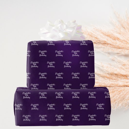 誕生日紫の名前 ラッピングペーパー