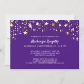 誕生日紫の星の年を作る2写真 招待状 (裏面)