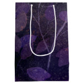 誕生日紫の葉オンブラック ミディアムペーパーバッグ (裏面)