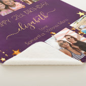 誕生日紫の金ゴールドの友だち写真コラージュ シェルパブランケット (3/4)