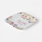 誕生日紫色の蝶パーソナライズされた ペーパープレート (傾斜あり)