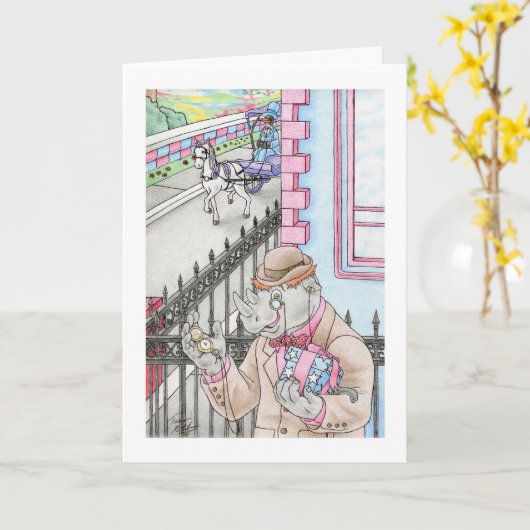 誕生日紳士リノ カード (黄色い花)