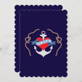 誕生日結婚又は船上の航海のいかり 招待状 (正面/裏面)