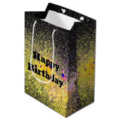 誕生日絵を描スプレー抽象芸術 ミディアムペーパーバッグ (正面アングル)