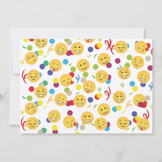 誕生日絵文字こども誕生日おもしろいハッピーフォト 招待状 (裏面)