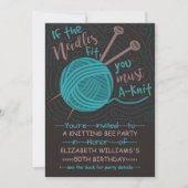 誕生日編み物ビーパーティー | おもしろい編み物糸 招待状 (正面)