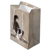 誕生日縁どコリー ミディアムペーパーバッグ (正面アングル)