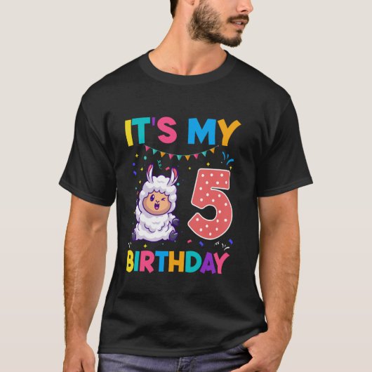 誕生日羊5歳5誕生日ヒツジ愛 Tシャツ (正面)