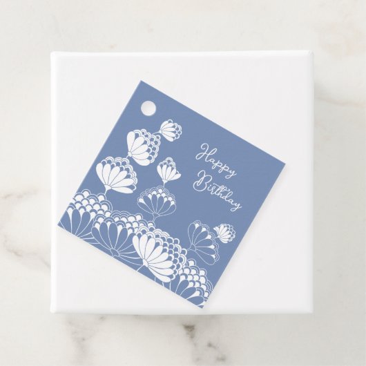 誕生日美しい白吹い花の風CC1280 フェイバータグ (インサイチュ)