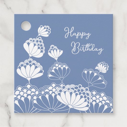 誕生日美しい白吹い花の風CC1280 フェイバータグ (正面)