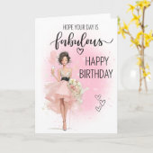 誕生日美女グリーティングカード カード (黄色い花)