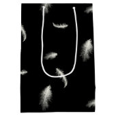 誕生日羽毛オンブラックミディアム抱き枕 ミディアムペーパーバッグ (裏面)