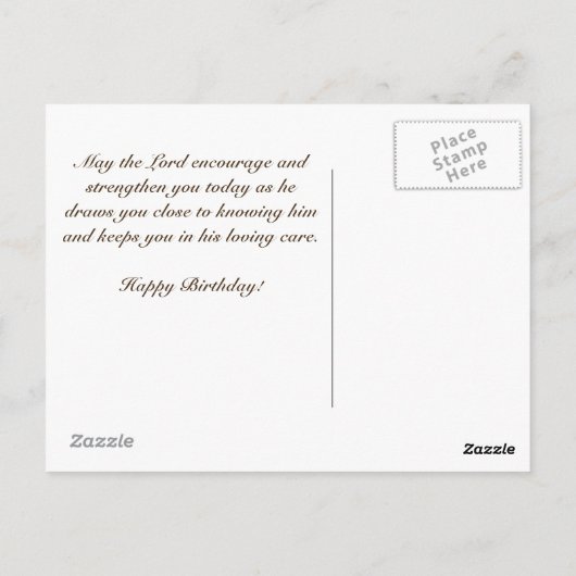 誕生日聖なる書物、 経典エレミヤ29:11私は計画を知っている ポストカード (裏面)