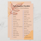 誕生日自然パーティの供給チェックリスト (正面/裏面)