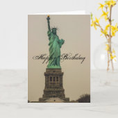 誕生日自由の女神 カード (黄色い花)
