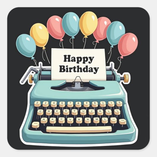 誕生日至福 スクエアシール (正面)