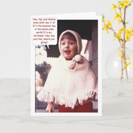 誕生日興奮 カード (黄色い花)