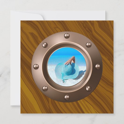 誕生日航海のパーティーの写真 招待状 (正面)