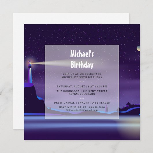 誕生日航海のパーティーの招待 招待状 (正面/裏面)