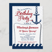誕生日航海の招待状アダルトメンレディース 招待状 (正面/裏面)