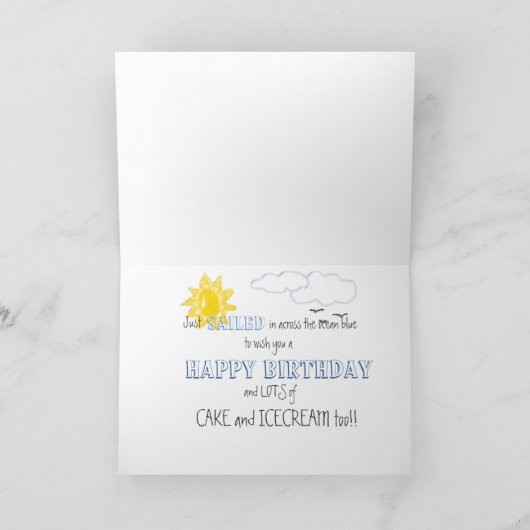 誕生日船 カード (内部)