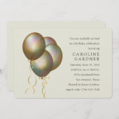 誕生日色バルーン 招待状 (正面/裏面)