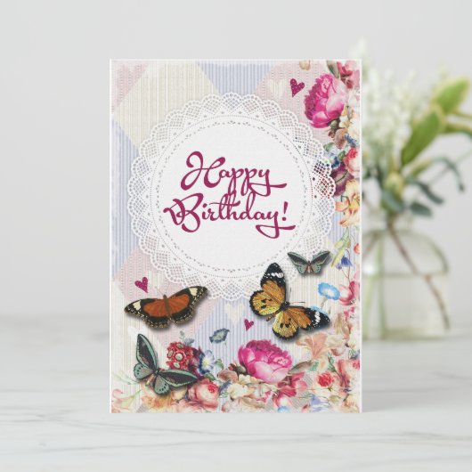 誕生日花テンプレートモダン誕生日カード シーズンカード (スタンド正面)