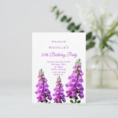 誕生日花模様ワイルドフラワーピンク紫ホワイト ポストカード (スタンド正面)
