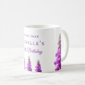 誕生日花模様野生の花ピンク コーヒーマグカップ (正面右)