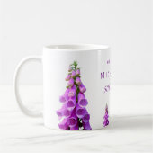 誕生日花模様野生の花ピンク コーヒーマグカップ (左)