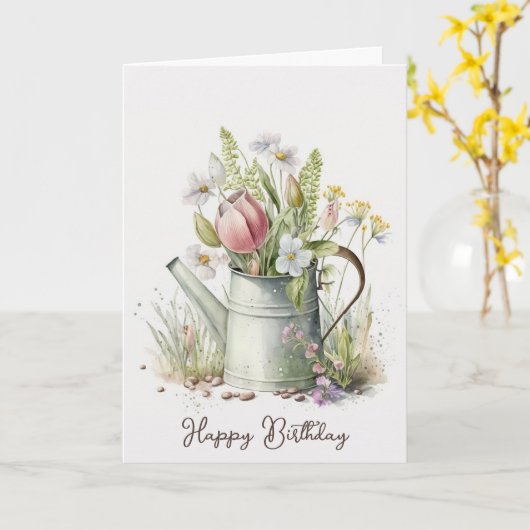 誕生日花水缶 カード (黄色い花)