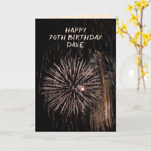 誕生日花火 カード (黄色い花)