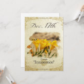 誕生日花12月17日"フリーシア" カード (正面/裏面インサイチュ)