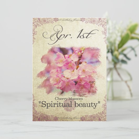 誕生日花4月1日 カード (スタンド正面)