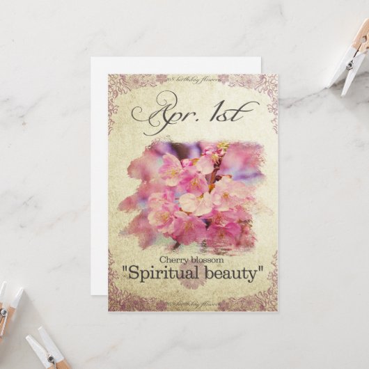 誕生日花4月1日 カード (正面/裏面インサイチュ)