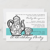 誕生日茶の色が変わる 招待状 (正面)