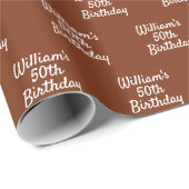 誕生日茶色さび名 ラッピングペーパー (ロールコーナー)