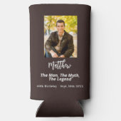 誕生日茶色のビストル写真家の神話の伝説 スリム缶クーラー (裏面)