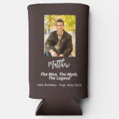 誕生日茶色のビストル写真家の神話の伝説 スリム缶クーラー (正面)