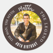 誕生日茶色の写真家の伝説 ラウンドシール (正面)