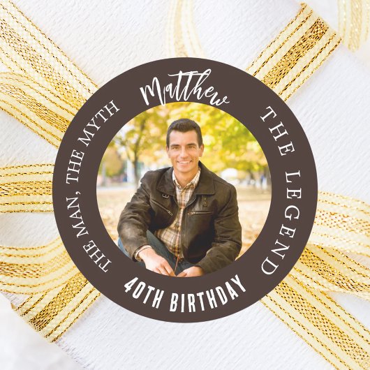 誕生日茶色の写真家の伝説 ラウンドシール