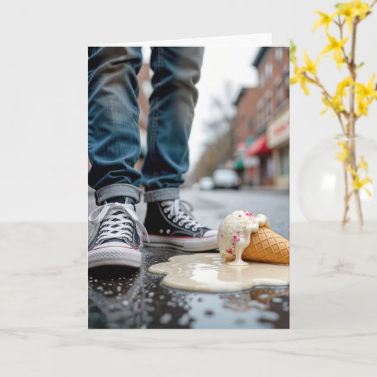 誕生日落としアイスクリームコーンbyスニーカー カード (黄色い花)