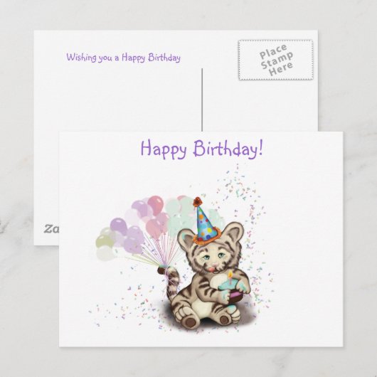 誕生日虎 ポストカード (正面/裏面)