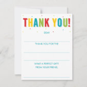 誕生日虹色塗りつぶし感謝カード ノートカード (正面)